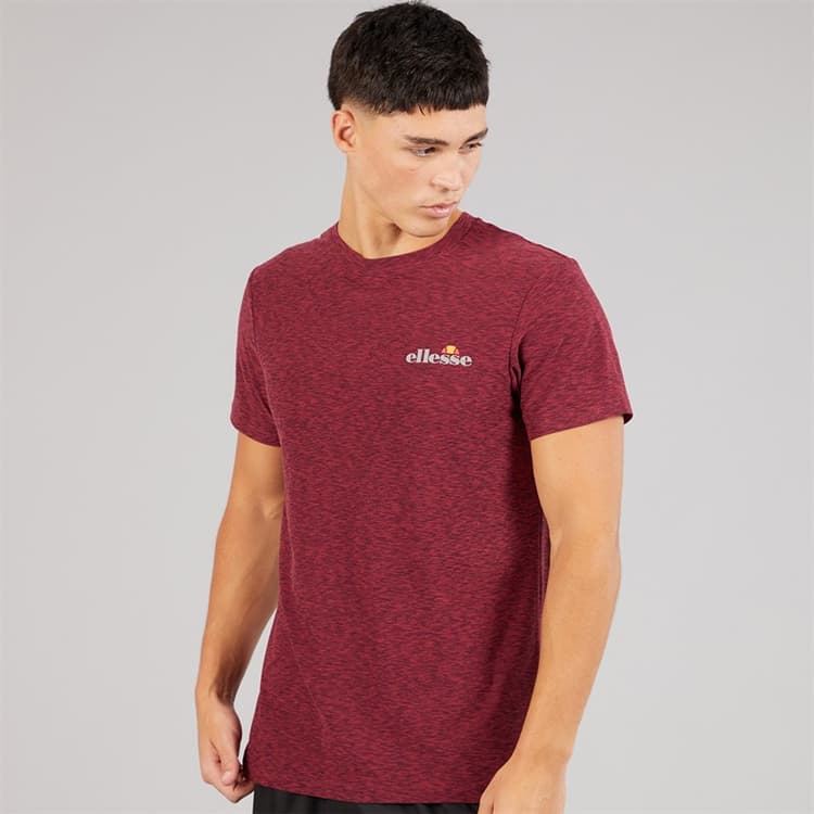Ellesse Heren Dundalk Hardloop Top Burgundy Marl