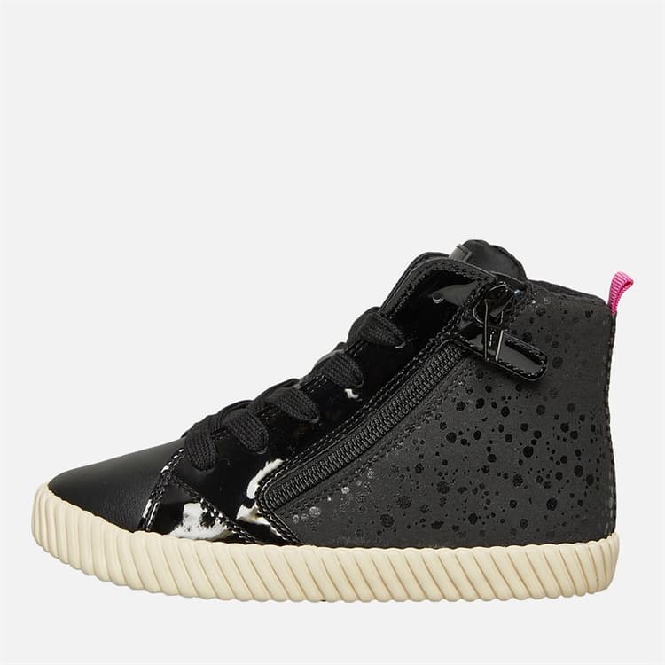 GEOX Meisjes Mirroless Zip Hi Top Sneakers Zwart
