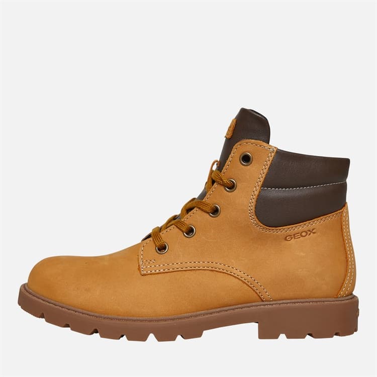 GEOX Jongens Shaylax Laarzen met Rits aan de Zijkant Geel/Bruin