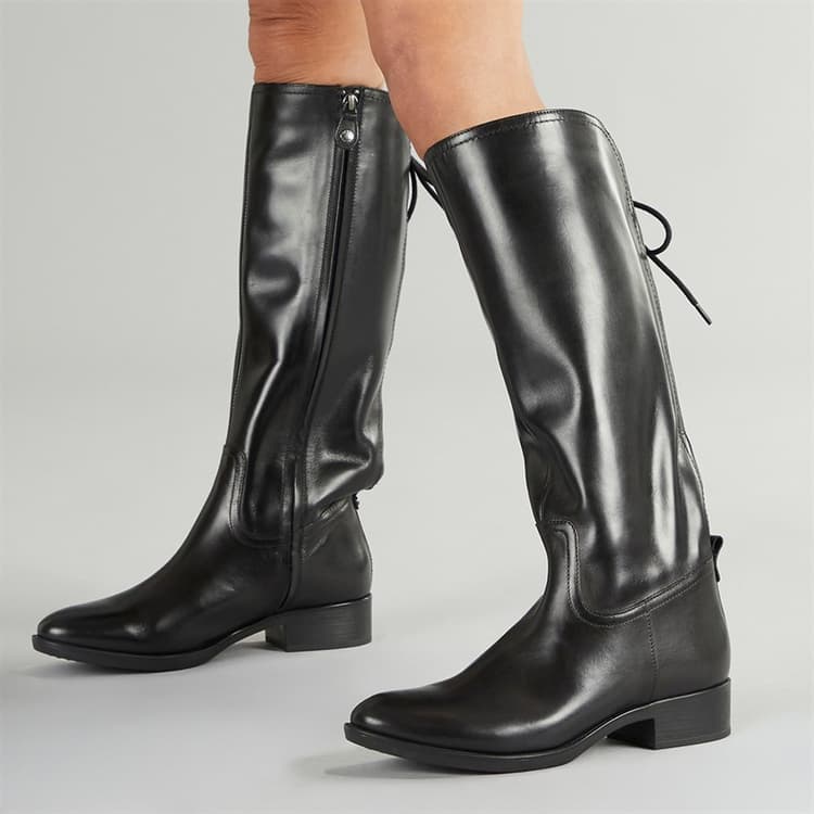 GEOX Dames Felicity Knielaarzen Stretch Zwart