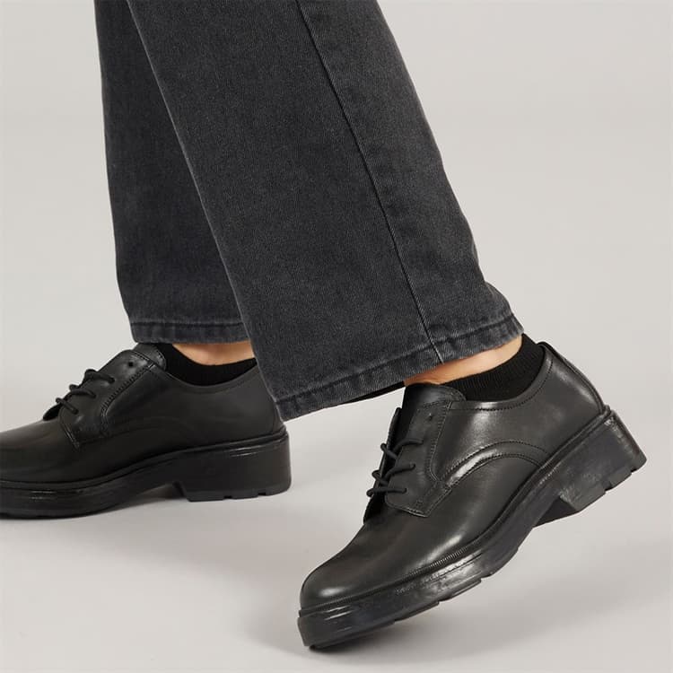 GEOX Dames Swelen Chunky Oxford Schoenen Zwart