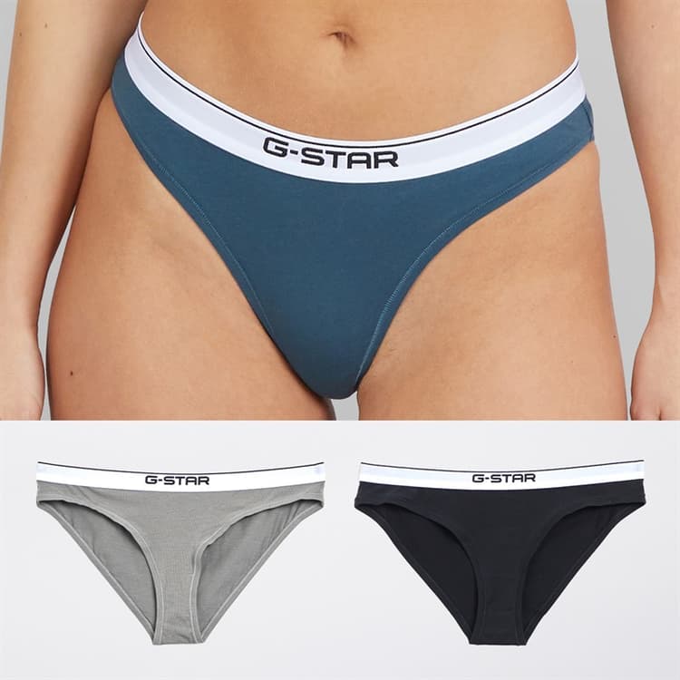 G-STAR Dames Drie Pack Hipster Slips Stargazer/Steel Gray/Navy