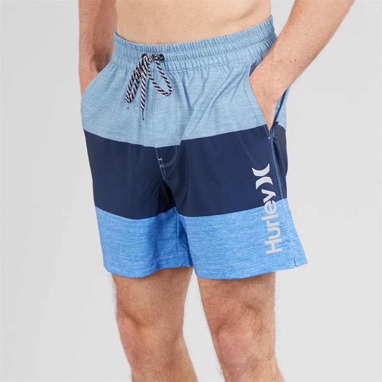 Hurley Heren Kleurblok Volley Zwembroek Baby Blue
