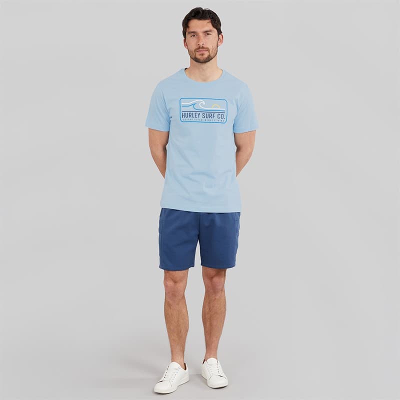 Hurley Heren Wave Grafisch T-shirt Baby Blue - Afbeelding 4