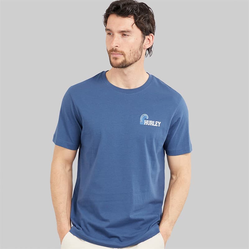 Hurley Heren surf golf grafisch T-shirt Industrial Blue - Afbeelding 2