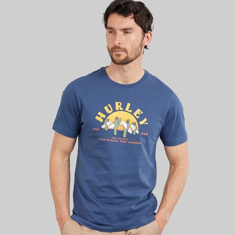 Hurley Heren Desert Trippin Grafisch T-shirt Industrial Blue