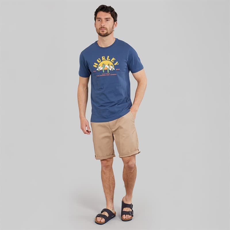 Hurley Heren Desert Trippin Grafisch T-shirt Industrial Blue - Afbeelding 3