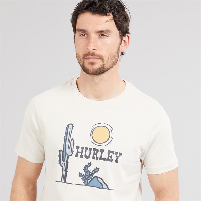 Hurley Heren Badlands Grafische T-shirt Ivory - Afbeelding 3