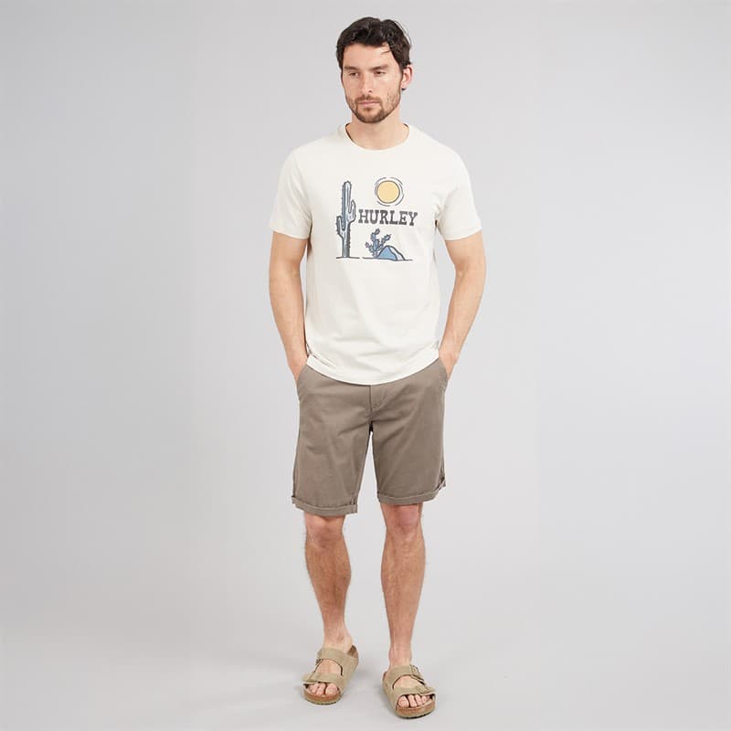 Hurley Heren Badlands Grafische T-shirt Ivory - Afbeelding 4