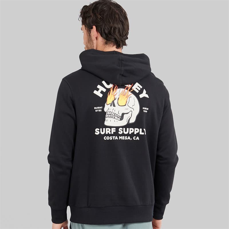 Hurley Heren Vlammende Ogen Hoodie Zwart - Afbeelding 3