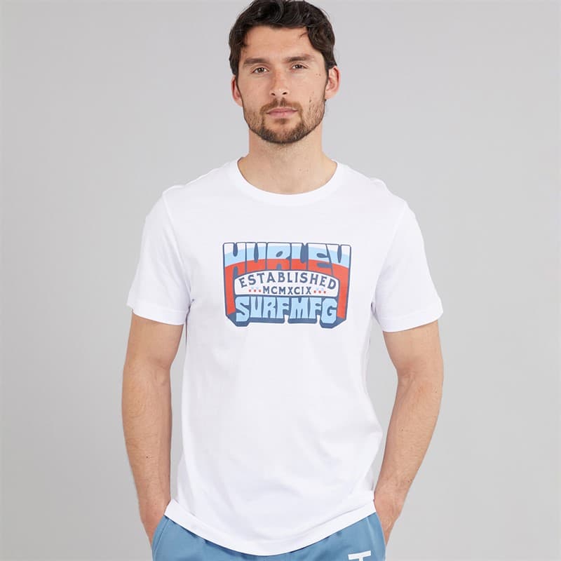 Hurley Heren T-shirt met grafische print Wit - Afbeelding 1