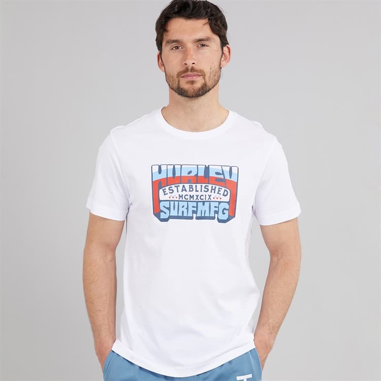 Hurley Heren T-shirt met grafische print Wit