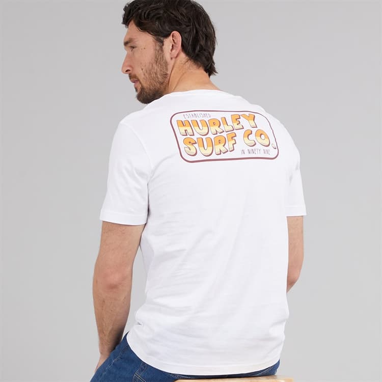 Hurley Heren Wild Rider Grafisch T-shirt wit Traditional