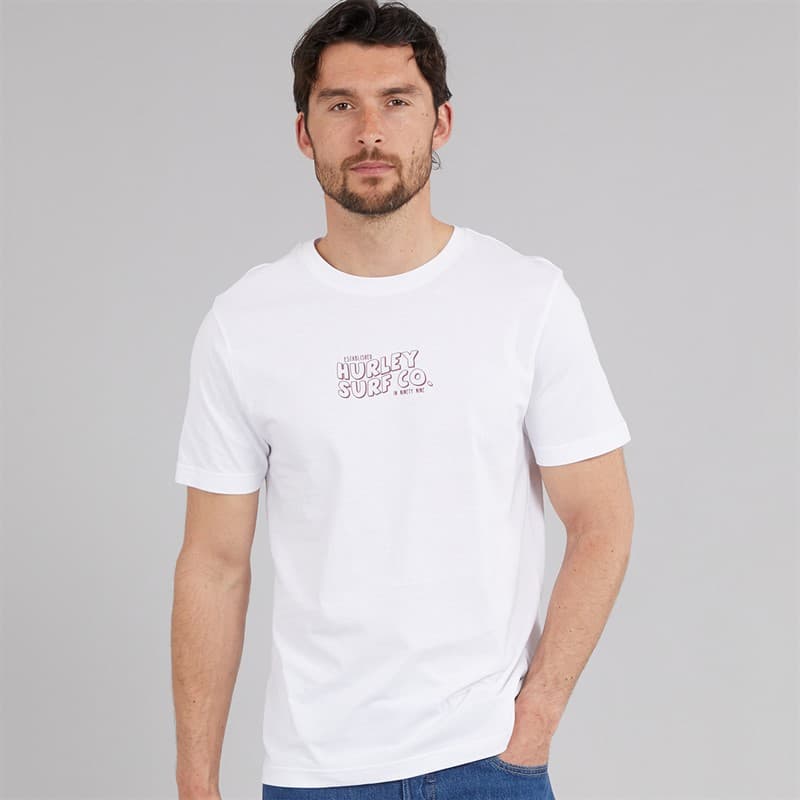 Hurley Heren Wild Rider Grafisch T-shirt wit Traditional - Afbeelding 2