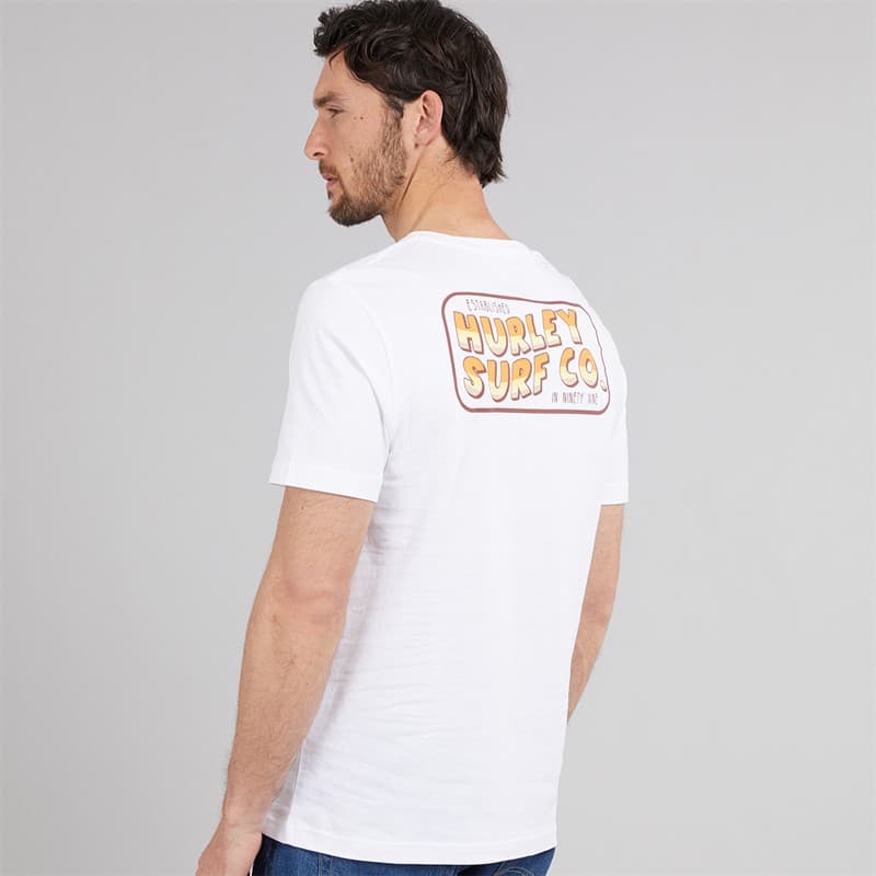 Hurley Heren Wild Rider Grafisch T-shirt wit Traditional - Afbeelding 3