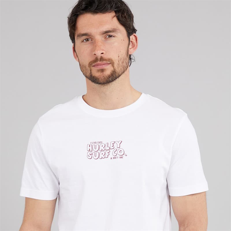 Hurley Heren Wild Rider Grafisch T-shirt wit Traditional - Afbeelding 5