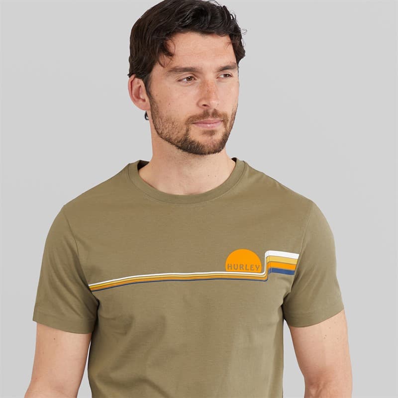 Hurley Heren Econolines Grafisch T-shirt Olive/Khaki - Afbeelding 3