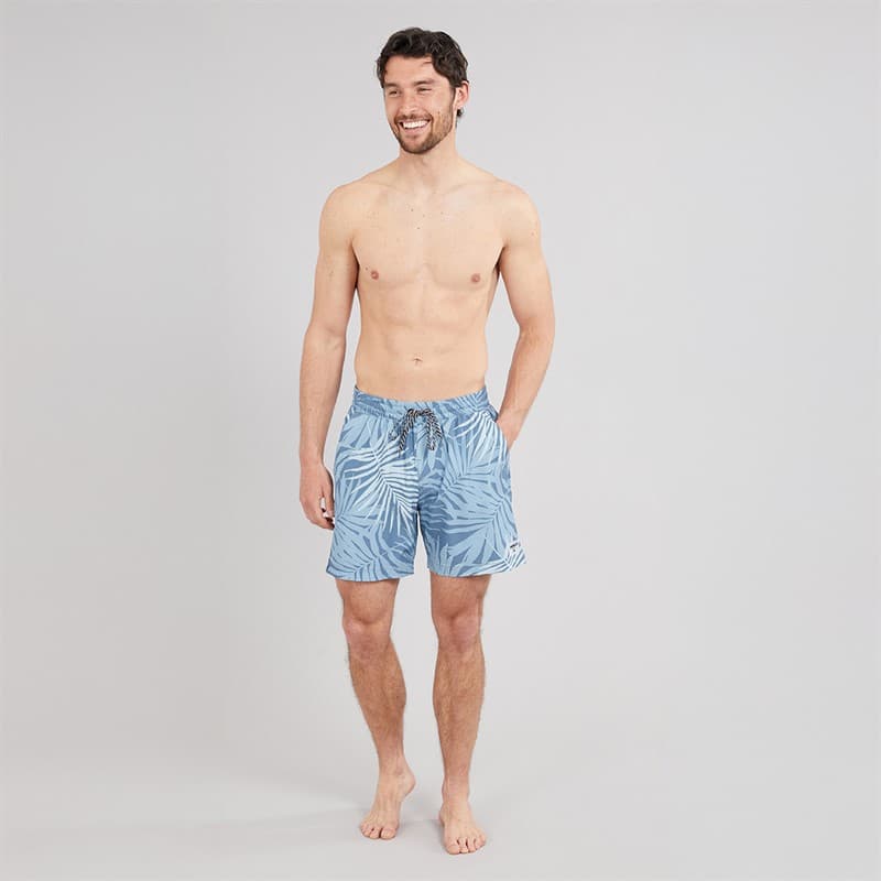 Hurley Heren Tropic Ferns Volley Zwemshorts Blauw/Bruin - Afbeelding 4