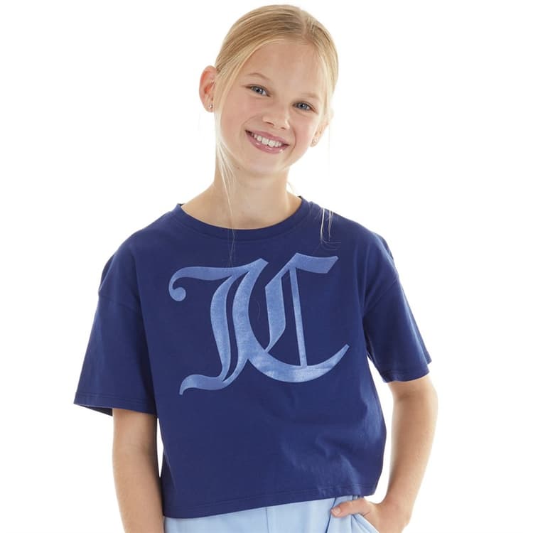 Juicy Couture Meisjes Tonal Boxy T-shirt Blauw Print