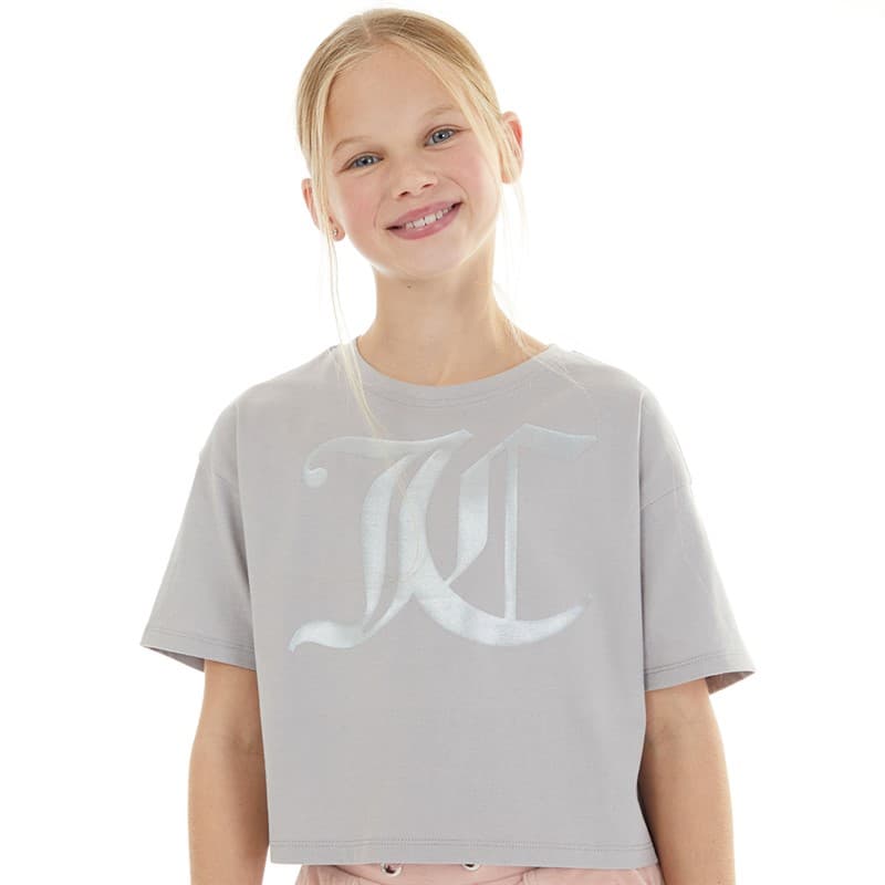 Juicy Couture T-shirt Meisjes Tonal Boxy Zilver Sconce - Afbeelding 1