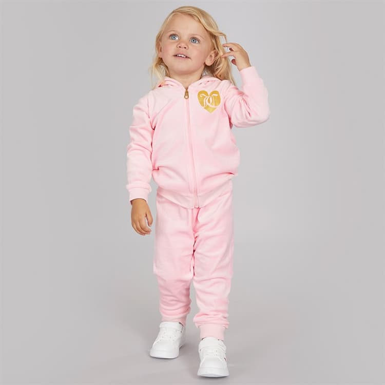Juicy Couture Baby Meisjes velours hart logo trainingspak amandelbloesem
