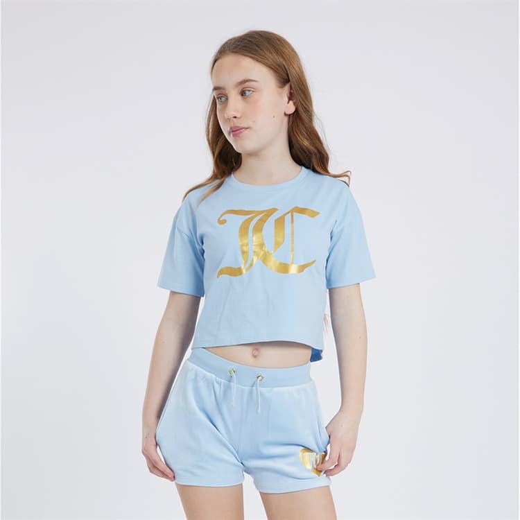 Juicy Couture Meisjes Heart Boxy And Velour Set Blauw