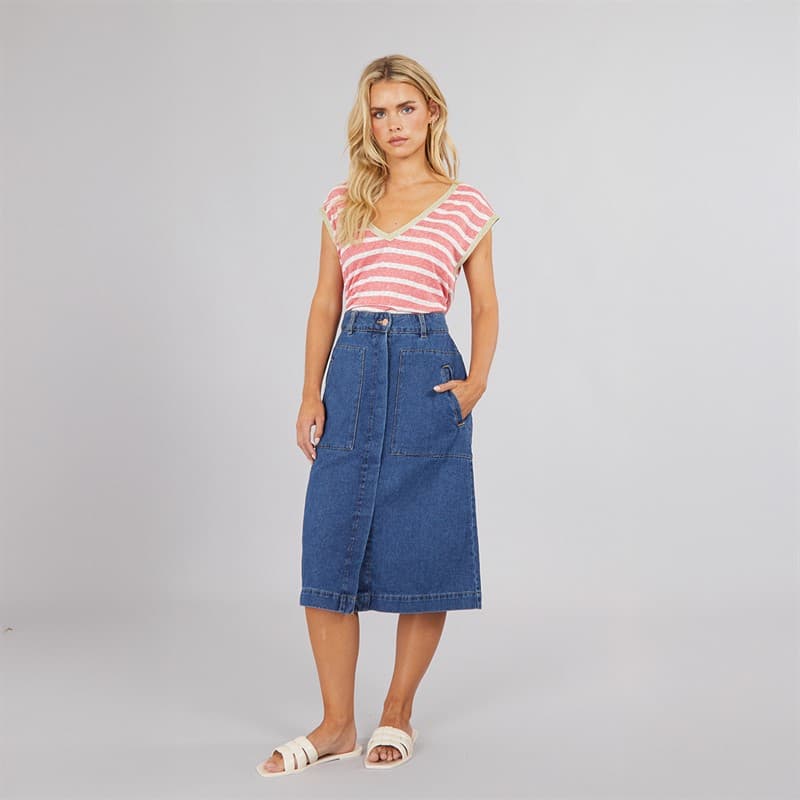 Jacqueline De Yong Dames Olivia Denim Rok Donker Blauw Denim - Afbeelding 3