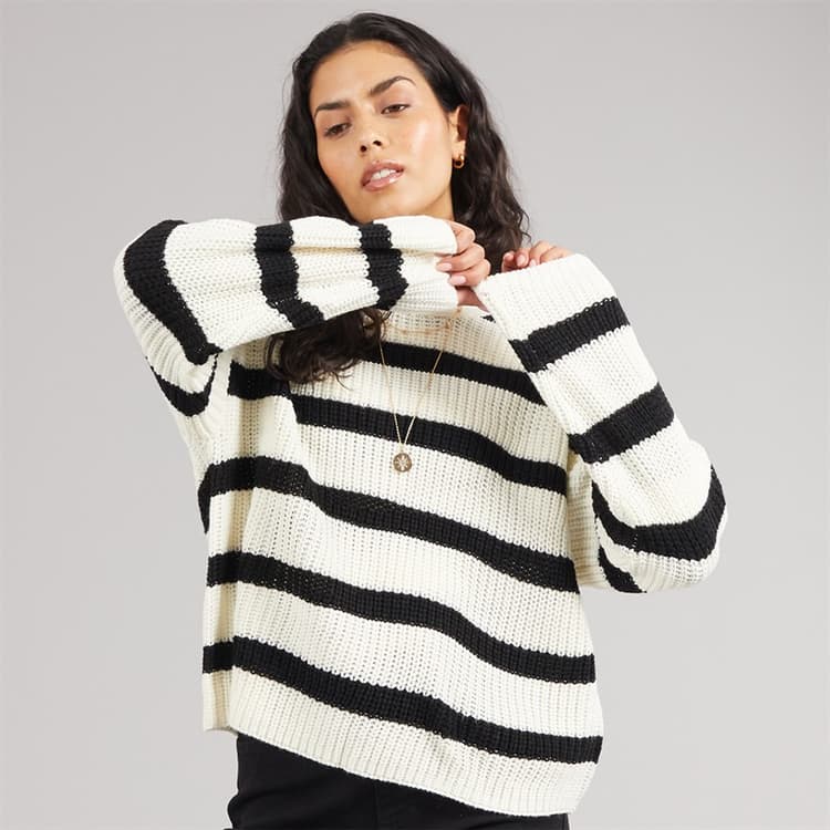 Jacqueline De Yong Dames Justy Streep Trui Eggnog