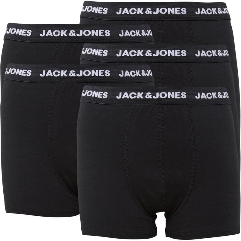 JACK & JONES Jongens Basis Vijf Pack Boxers Zwart - Afbeelding 1