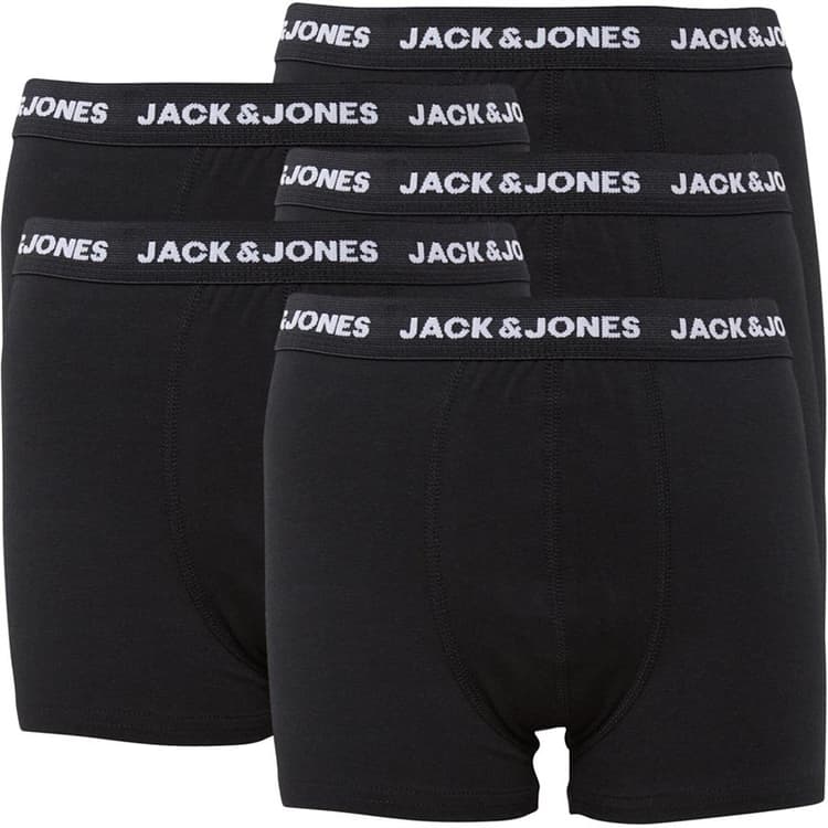 JACK & JONES Jongens Basis Vijf Pack Boxers Zwart