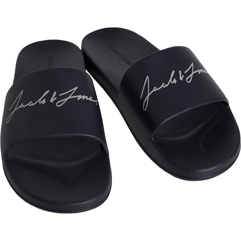 JACK & JONES Heren Gary Moulded Slides Slippers Zwart - Afbeelding 1