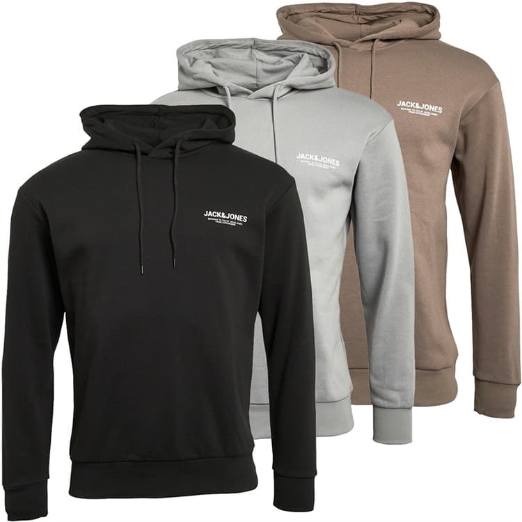JACK & JONES Herensweatshirts Mason Driek-Pack Zwart/Alloy/Falcon