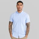 JACK & JONES Heren Klassiek Korte Mouw Oxford Shirt Kasjmier Blauw