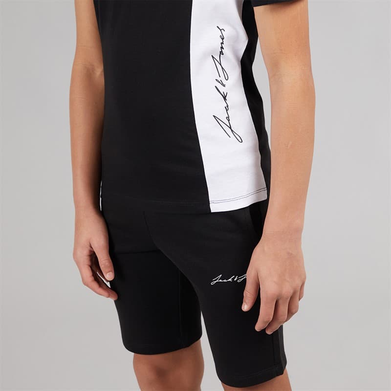 JACK & JONES Jongens Jax Blocking T-shirt en Shorts Set Zwart - Afbeelding 3