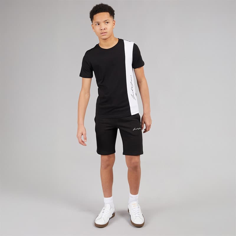 JACK & JONES Jongens Jax Blocking T-shirt en Shorts Set Zwart - Afbeelding 4