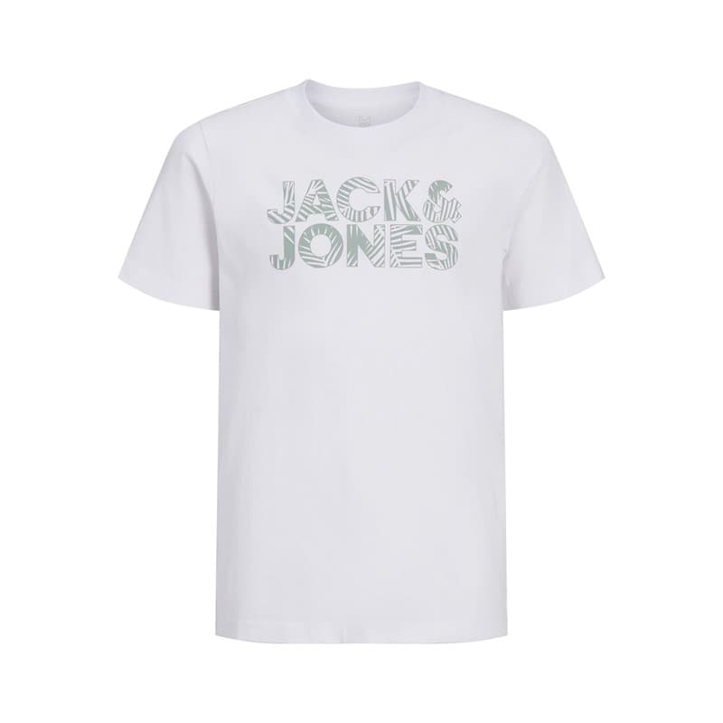 JACK & JONES Jongens Bloemen Merk Drie Pak T-shirts Wit/Ashley Blauw/Marine Blauw - Afbeelding 2