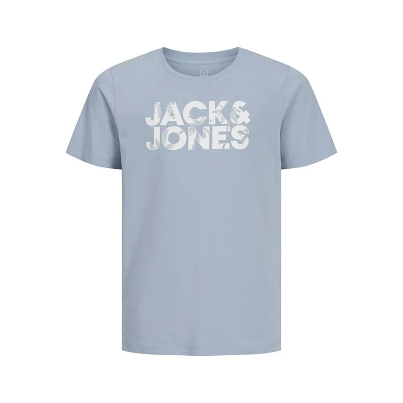JACK & JONES Jongens Bloemen Merk Drie Pak T-shirts Wit/Ashley Blauw/Marine Blauw - Afbeelding 3
