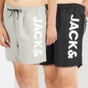 JACK & JONES Jongens Aruba Zwemshorts 2-pack Zwart/Geestgrijs