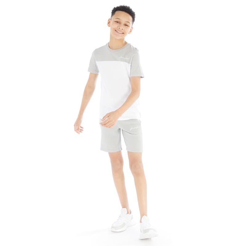 JACK & JONES Jongens T-shirt en Shorts Set Grijs/Wit - Afbeelding 5