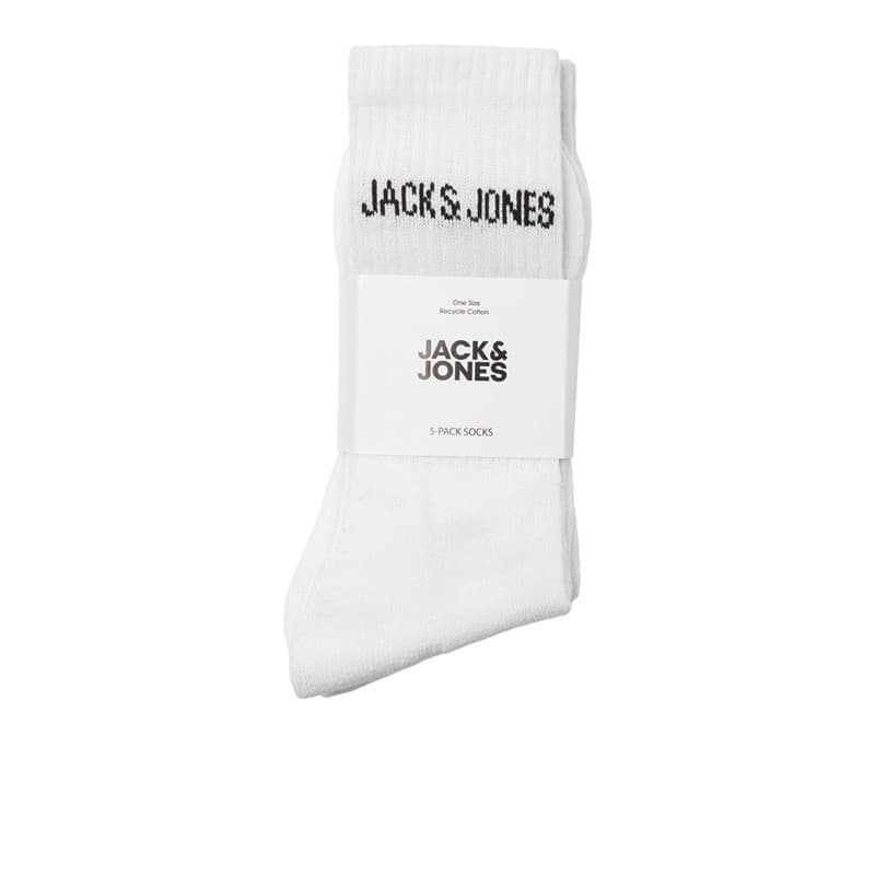JACK & JONES Jongens Regen Vijf Paar Crew Sokken Wit - Afbeelding 2