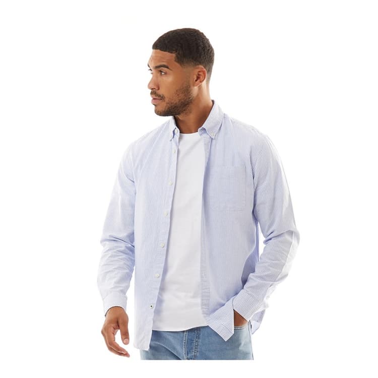 JACK & JONES Heren Classic Oxford Overhemden met lange mouwen Blauw