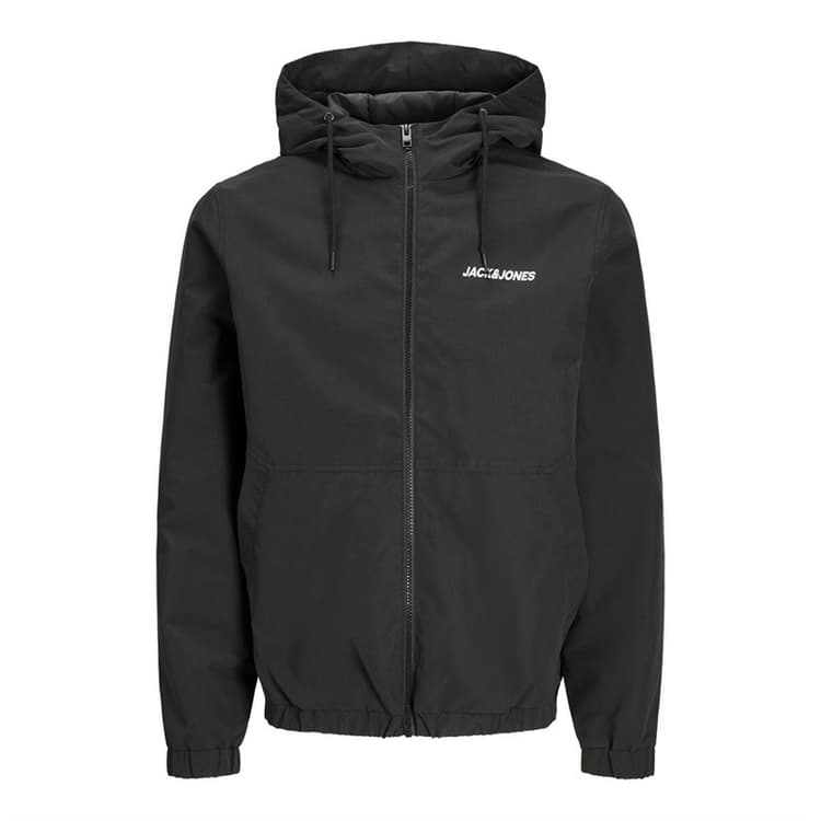 JACK & JONES Zwarte bomberjack met capuchon heren