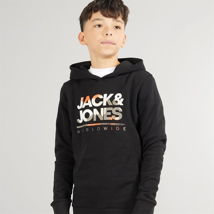 JACK & JONES Jongens Luke Hoodie Zwart