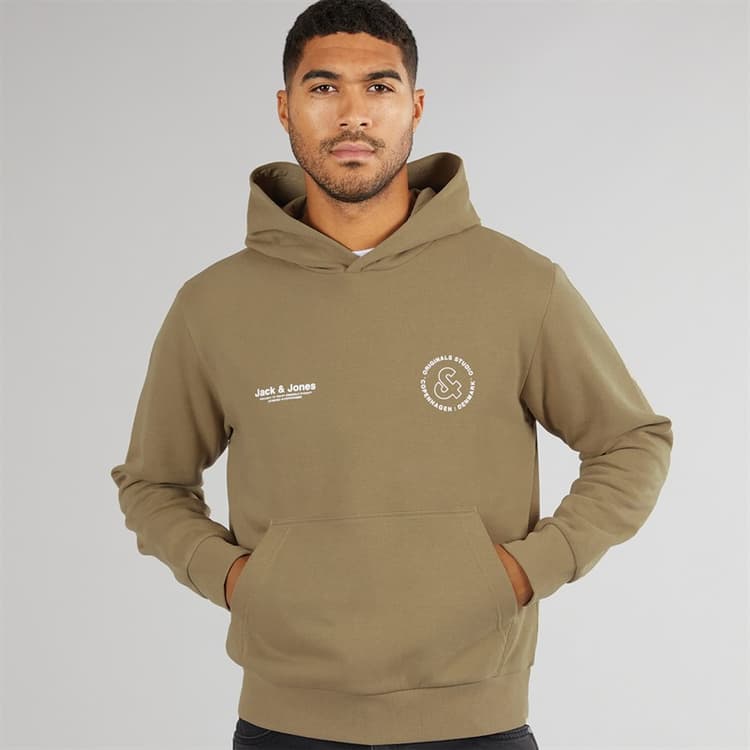 JACK & JONES Heren Vesterbro Sport Hoodie Silver Sage