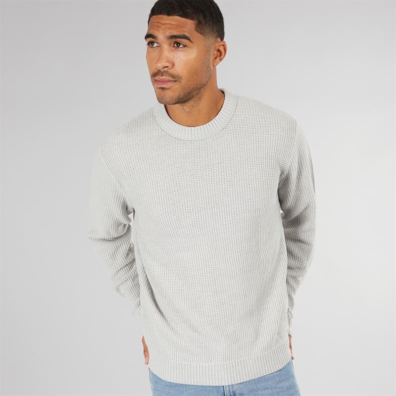 JACK & JONES Heren Rice Knit Trui Licht Grijs - Afbeelding 1