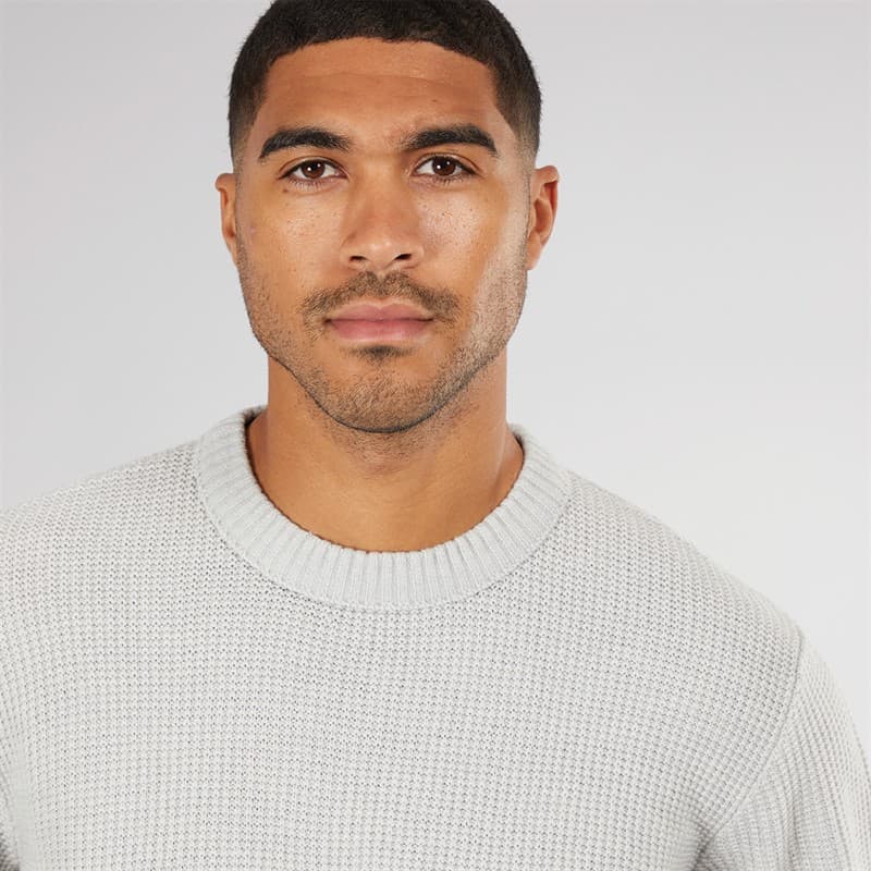 JACK & JONES Heren Rice Knit Trui Licht Grijs - Afbeelding 3