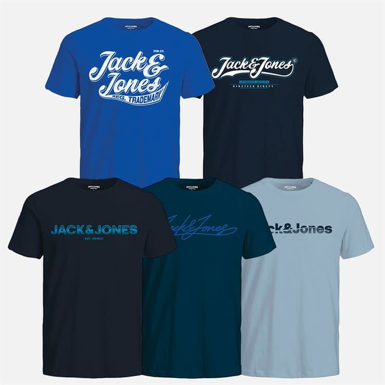 JACK & JONES Jongens Set van 5 T-Shirts Skyway