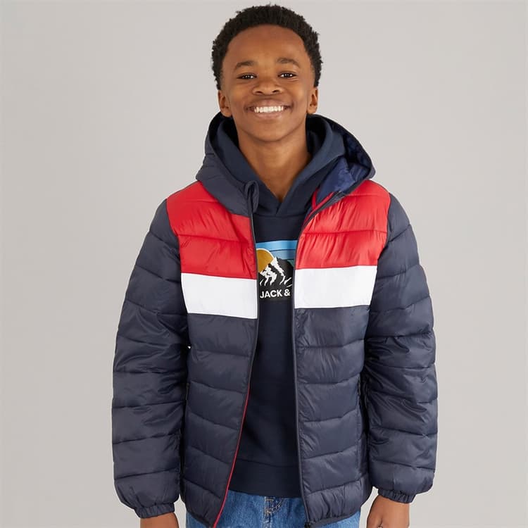 JACK & JONES Jongens Wilson Puffer Jas Navy Blazer