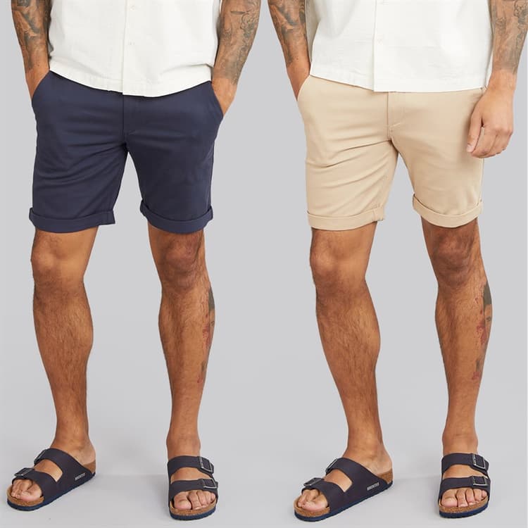 JACK & JONES Heren JJ Dave Set van 2 Chino Shorts Navy / wit Peppper