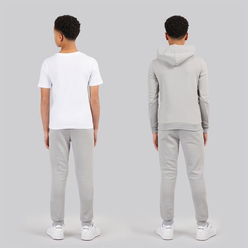 JACK & JONES Jongens Rarry Driedelig Trainingspak En T-shirt Set Alloy / Wit - Afbeelding 2